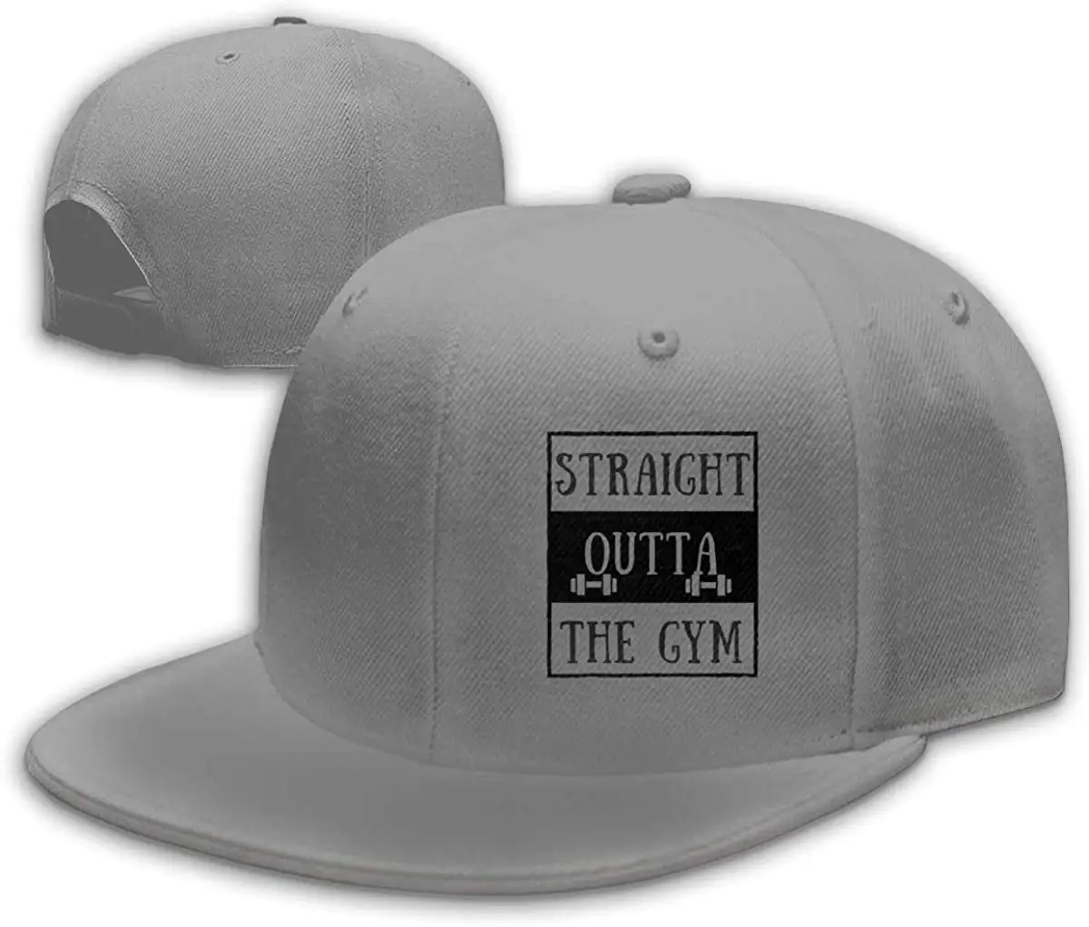 Прямая спортивная бейсболка унисекс с плоским козырьком Регулируемая Серая бейсболка
