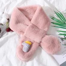 Детский шарф-шаль с рисунком снеговика Санта-Клауса