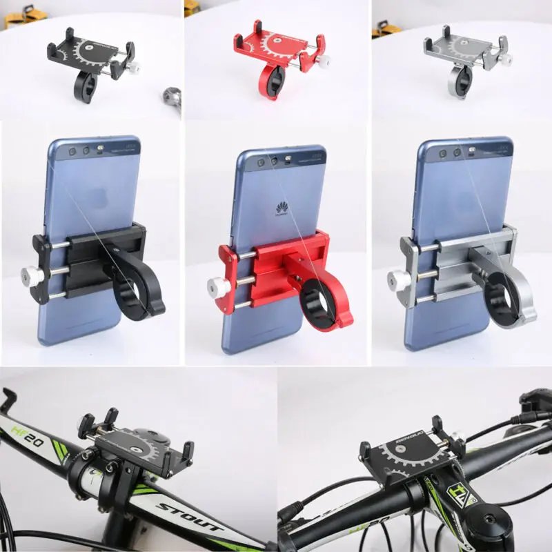

PYMH Adjustable Handlebar Pads Bracket Stand Bike Mobile Phone GPS Holder Bicycle Motor Aluminium Kit