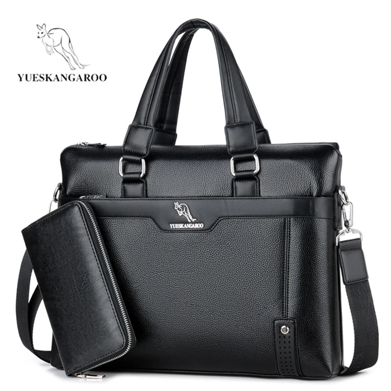 YUESKANGAROO мужская сумка, повседневный портфель, сумки на плечо, деловая мужская сумка для ноутбука, винтажная кожаная сумка через плечо