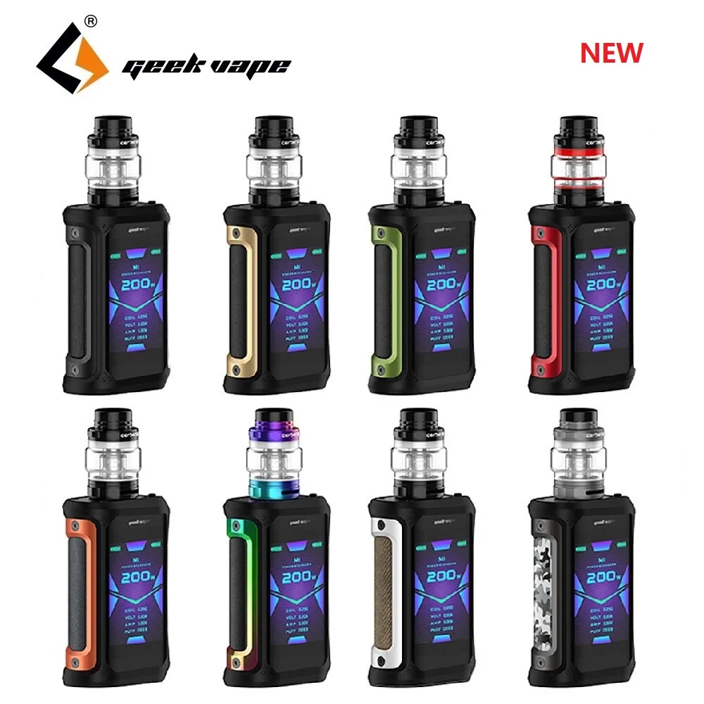 New  Geekvape Aegis X 200W TC Kit with 5.5ml/2ml Cerberus Tank & 2.4 inch OLED Screen E-cig Vape Kit Vs 