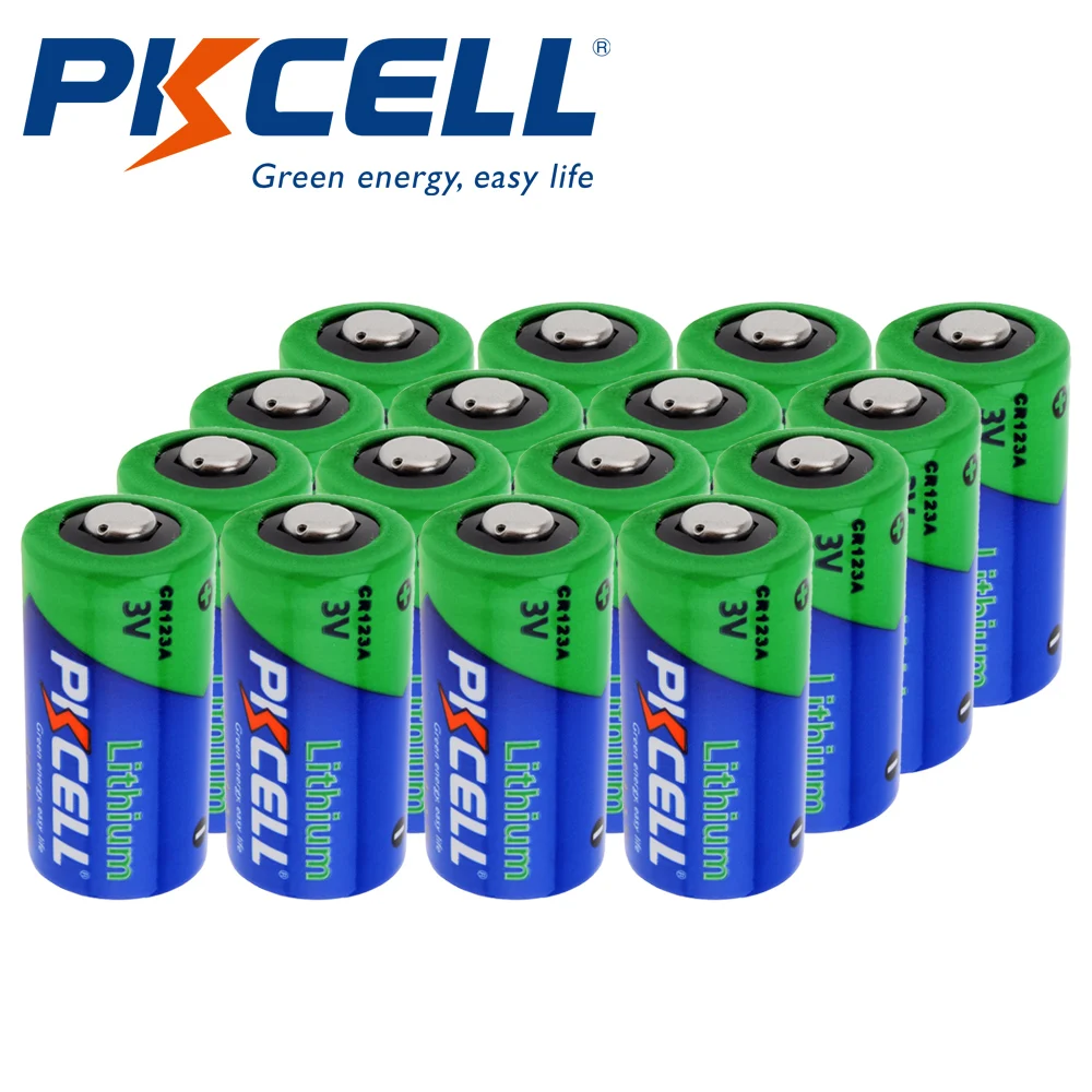 12Pcs PKCELL Lithium battery CR123A CR 123A CR17345 16340 cr123a 3v Non-rechargeable Batteries for Camera Gas meter primary dry