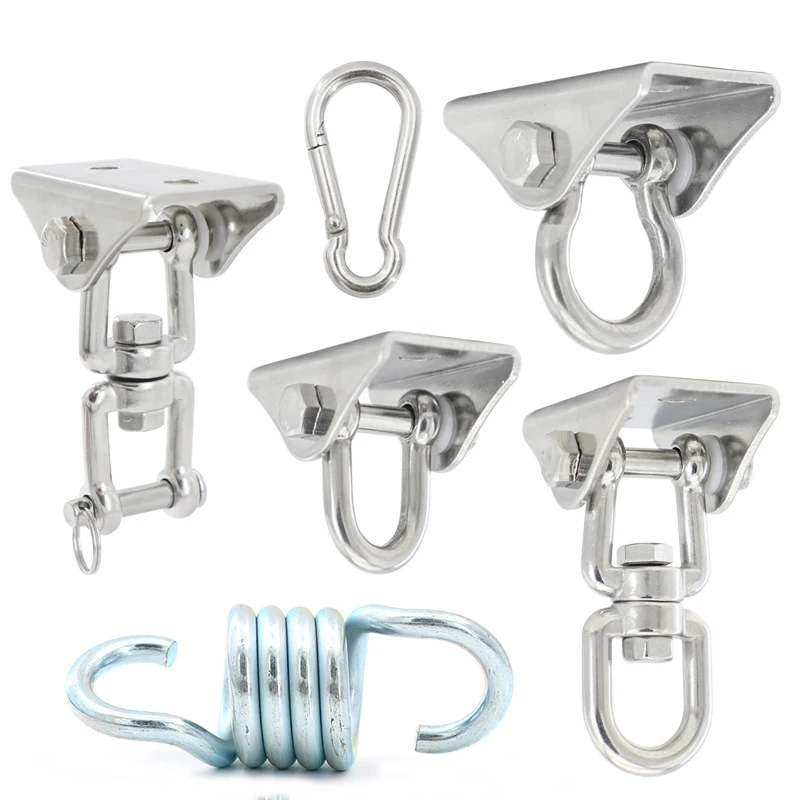 2 Ganci Per Amaca In Acciaio Inox 304 - Portata 450kg - Fissaggio A Soffitto Per Altalene, Sacco Boxe, Yoga - 2