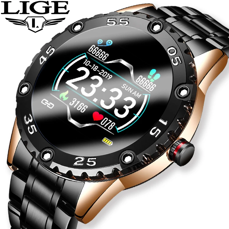 

LIGE Smart Watch Men IP68 Waterproof Sport Watch Call reminder Alarm reminder Heart Rate Smartwatch For Huawei Xiaomi IOS Phone