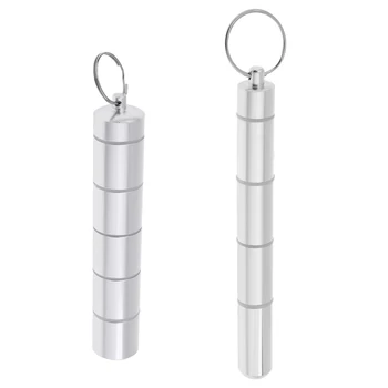 

Outdoor Travel Waterproof Aluminum Alloy Pill Box Drug Keychain Container Pill Box Dispenser Storage Case