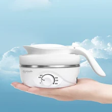 Портативный чайник путешествия складной изоляции Электрический чайник бытовой студенческий маленький силиконовый нагревательный чайник