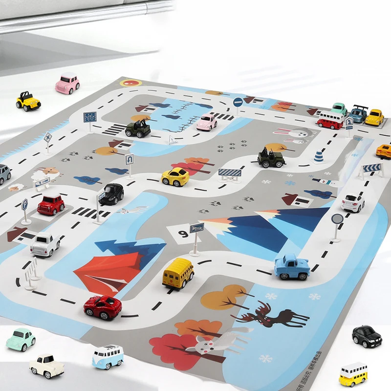 130*100CM Portable Car City Scene Traffic Highway Map Play Mat Educational Toys For Children Games Road Carpet Christmas gift | Игрушки и