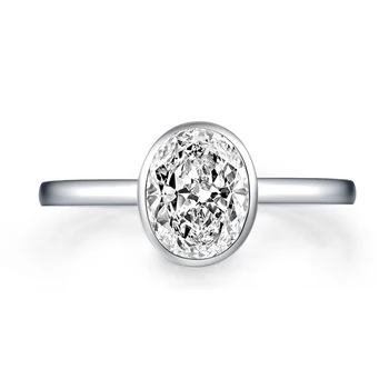 

Oval 1.25 Ct Rings For Women 925 Sterling Silver Bague Femme Argent Engagement Wedding White Gold Color Silver Jewelry Rings