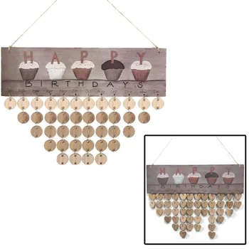 

Wood Happy Birthday Calendar Floating Shelves Home Modern Wall Art Decor New Home Hanging Decor Wooden Calendar Ornament Decor