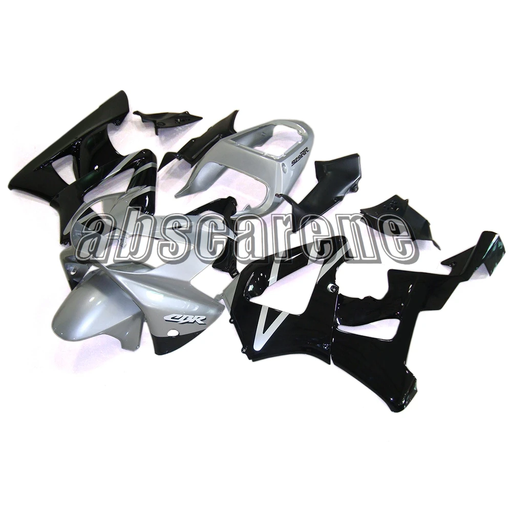 Полные Обтекатели для Honda CBR900RR 929 2000 2001 CBR 900RR 929 00 01 ABS пластик Кузов серебристо-Серые Черные корпуса