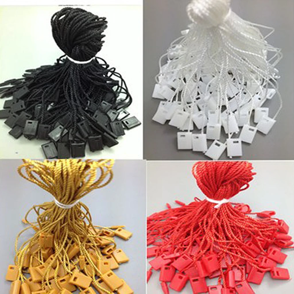 

2000x Clothing Hang Tag String Fastener Labeling Tagging Square Black/ White