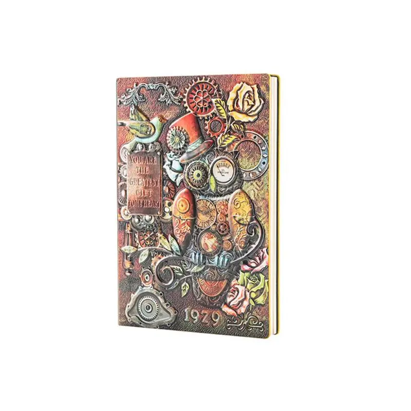 Colorful Творческий механический Сова тиснением A5 Кожаный Блокнот-Дневник Блокнот Путешествия дневник школа планирования канцелярские товары - Цвет: Colorful