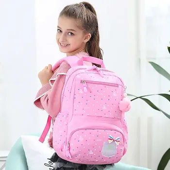 

Girls' Bags Cute Love Printing Student Bags Children's Lightweight Reduce Shoulder Pressure Backpack Primary School Backpack