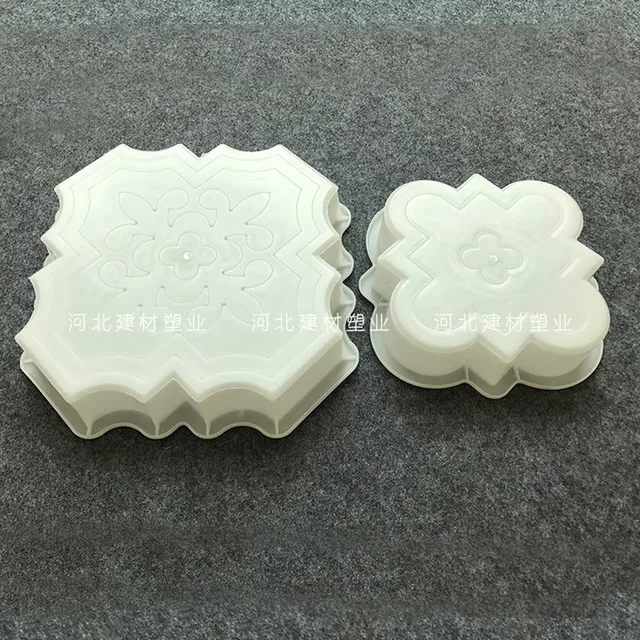 2Db Cement Antik Virág Tégla Penész Négyzetkerti Falkészítés 3D -S Faragófaragó Műanyag Burkolat Formák 30X30X5Cm - Image 2