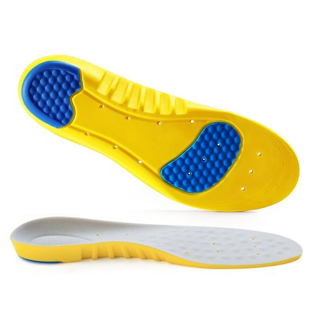 Стелька с памятью формы arch support shoes серый+ желтый ортодонтический мягкий и удобный дышащий