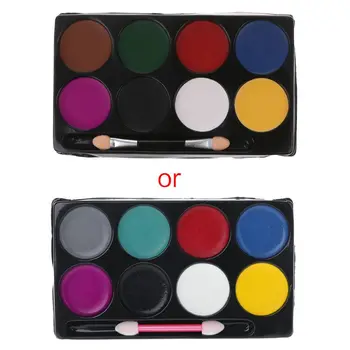 

8 Colors Face Body Paint Palette Halloween Makeup Non-toxic Water Paint Oil Christmas Party Fancy Dress Primer