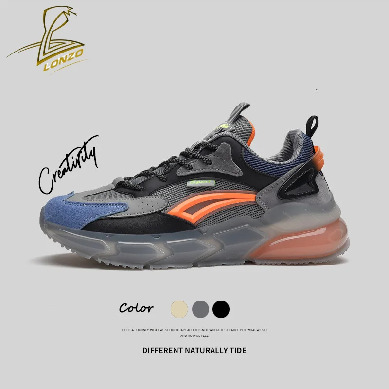 

LONZO Sneakers Men Original 2021 Casual Lightweight Breathable Running Sneakers Low Cut Flying Woven Basketball Shoes LCP140