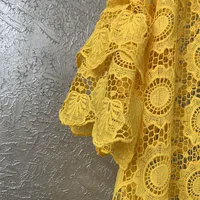 Super Size Lace Dresses 2021 New African Women Dashiki Fashion Water-soluble Lace Loose Embroidery Long Dress Africa Clothing 5