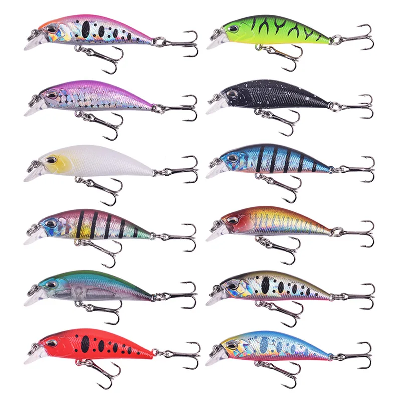 

1PCS Sinking Wobbler Fishing Lures 5.2cm 4.2g Mini Minnow Carp Bass Hard Bait Artificial Crankbait Jerkbait Pesca Fishing Tackle