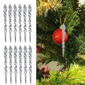 

Christmas Transparent Icicle Pendant New Christmas Tree Decoration Thread Pendan Christmas Decoration, Christmas, New Year, Part