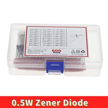 600 pces 2v-39v 30 valores 1/2w 0.5w diodo zener jogo sortido 20 pces cada valor
