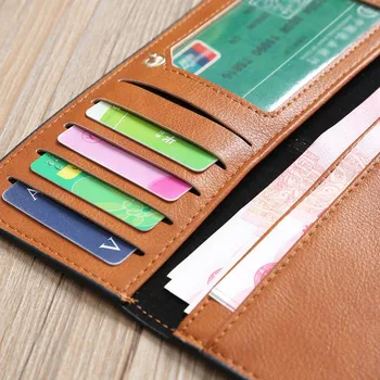 

Simple Women Long Purse PU Leather Card Holder Two Fold Clutch Money Bag Lady Girl Casual Wallets B88