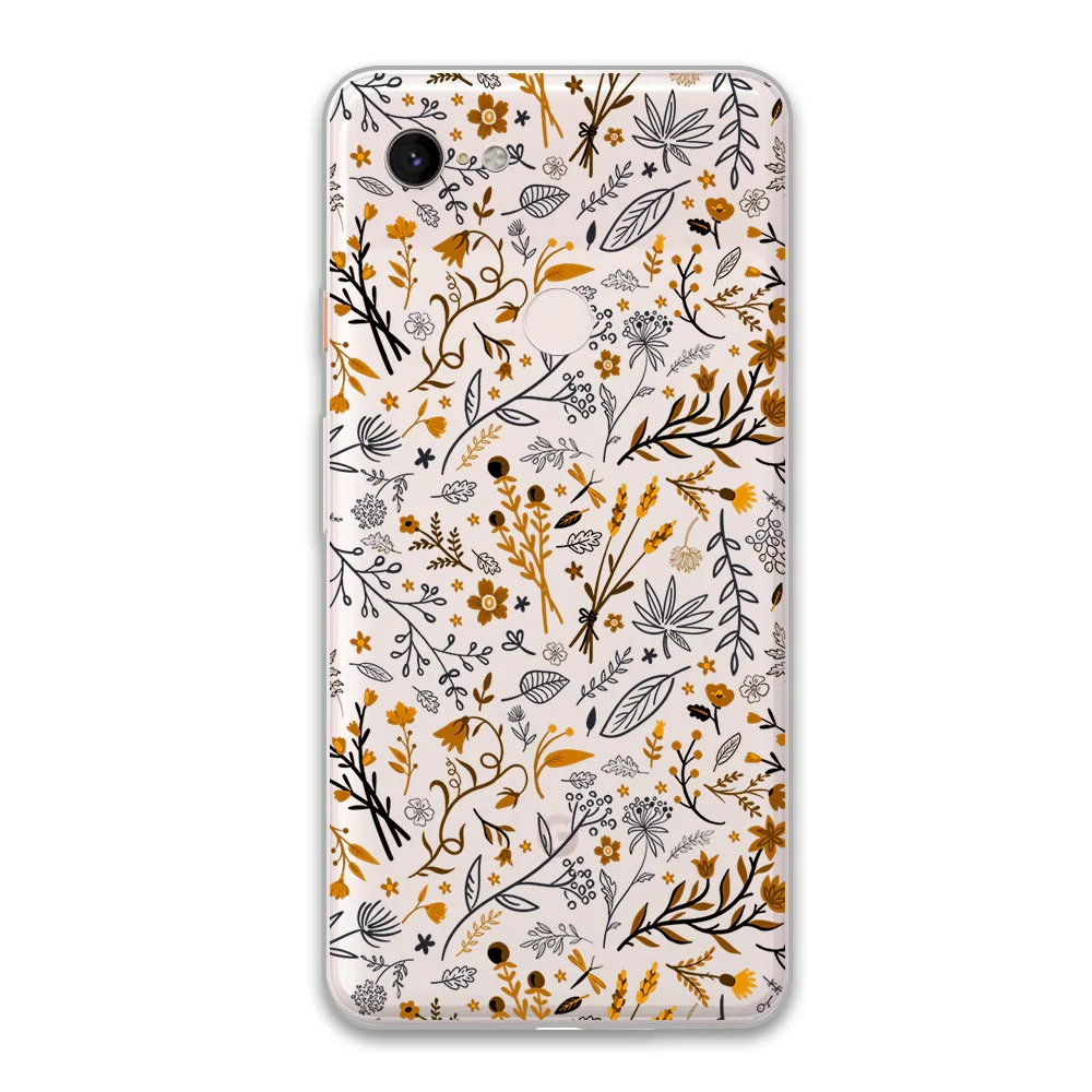 Floral Flower Case For Google Pixel 4 5 3 2 XL Cover for Pixel 3a 4a XL 5G Soft Silicone TPU Shockproof Protect Phone Back Funda