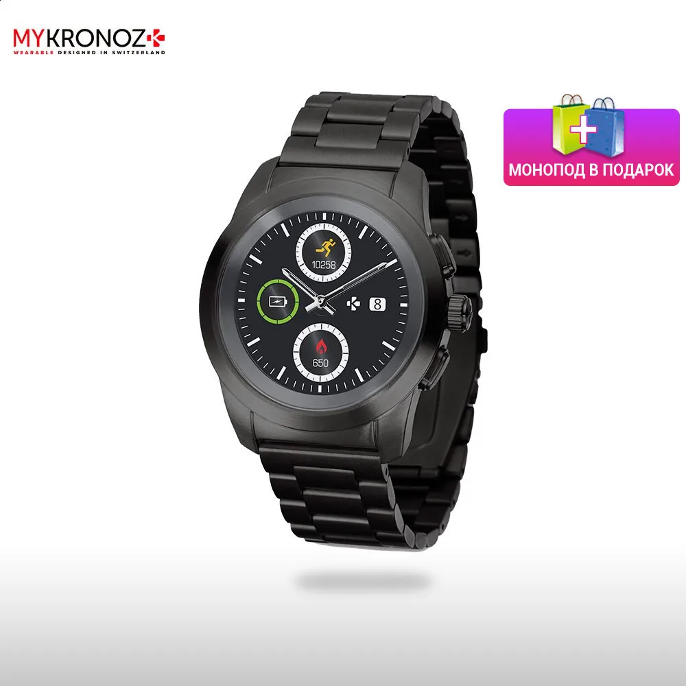 Смарт часы MyKronoz гибридные ZeTime Elite Petite мозаичный металлический браслет цвет