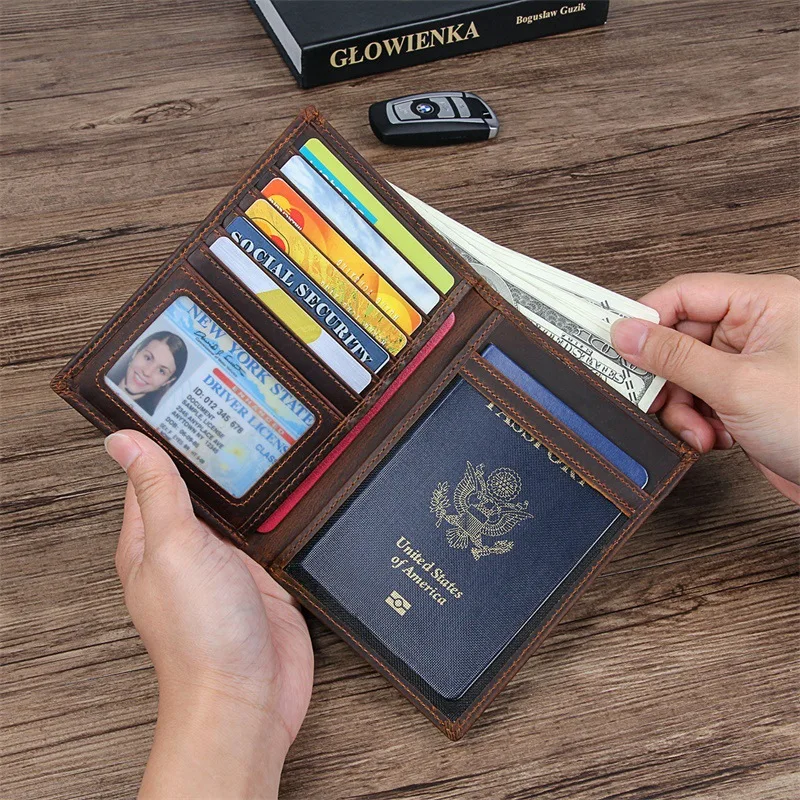 

SIKU men's leather passport case handmade coin purses holders famous brand passport cover