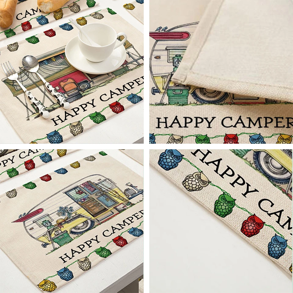 Кухонные столовые приборы Happy Campers для обеденного стола подставки из хлопка и
