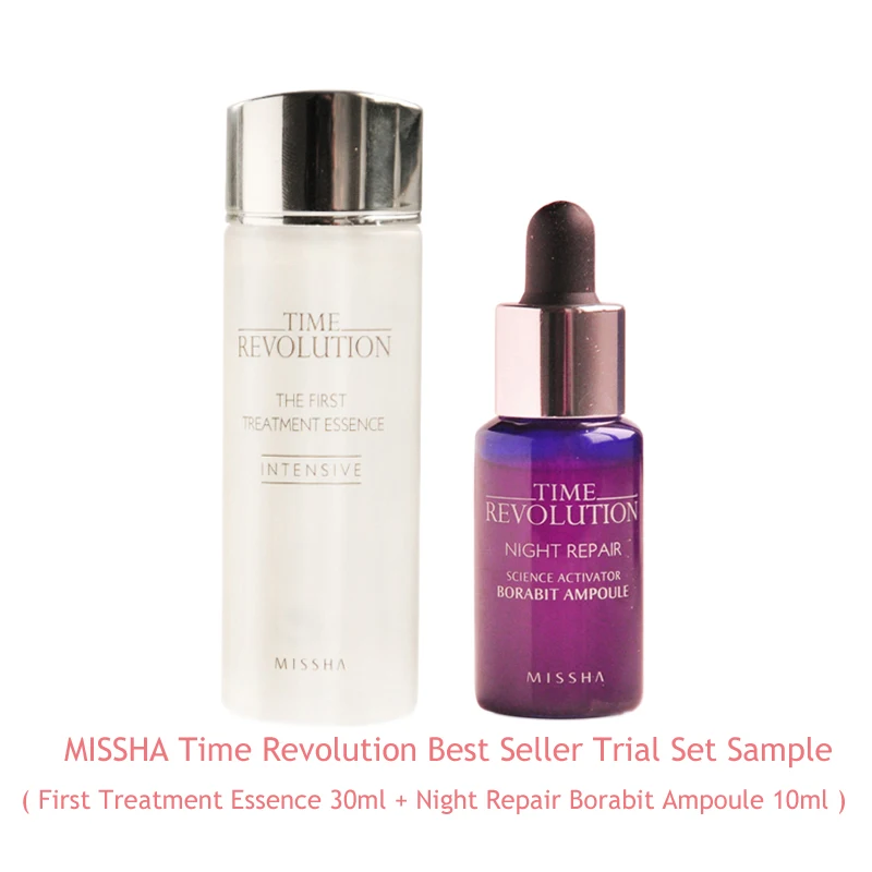 MISSHA Time Revolution(первая лечебная эссенция 30 мл+ ночная ампула борабита 10 мл) увлажняющий уход за кожей лица - Цвет: Sample set
