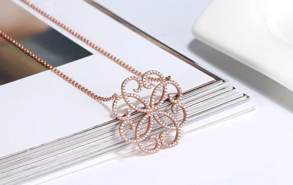 ORSA JEWELS, женское ожерелье с подвеской в виде сердца, чистое 925 пробы, серебро, прозрачный, AAAA, циркон, комбинированный узор в виде любви, подарок, хорошее ювелирное изделие, SN211