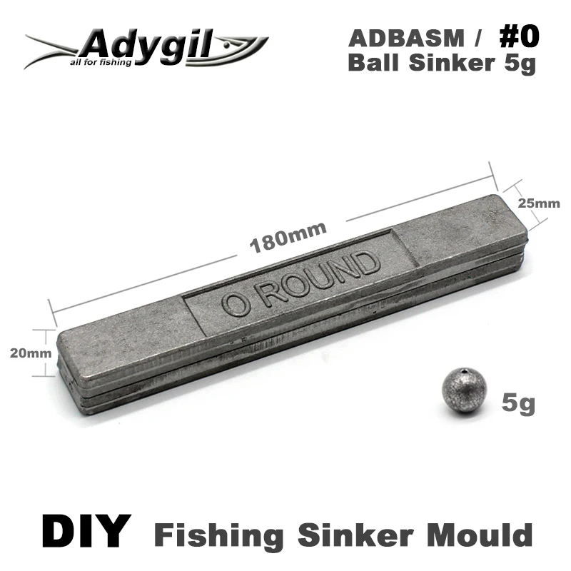 Adygil DIY рыболовный шар грузило плесень ADBASM/#0 шариковый ГРУЗИЛО 5 г 10 полостей