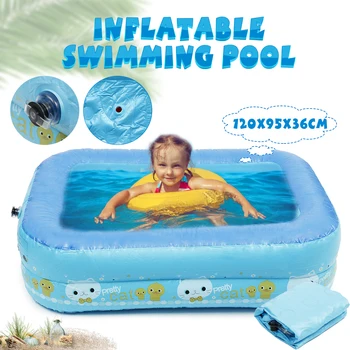 

Kids Inflatable Swimming Pool Eco-friendly PVC Children Pools Inflatable Square Baby Bathing Tub Home Summer Toy 2 Layer Large