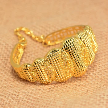 

Annayoyo Fashion 24k Gold Bangles for Women Jewelry Charm Bridal Wedding Anniversary Party Fine Jewelry Big Bangle Gift