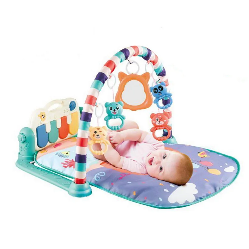 Детский игровой коврик, Детский развивающий коврик-головоломка с пианино клавиатурой, милый игровой коврик с животными, коврик для занятий ползанием в тренажерном зале для новорожденных, игрушки - Цвет: E545972