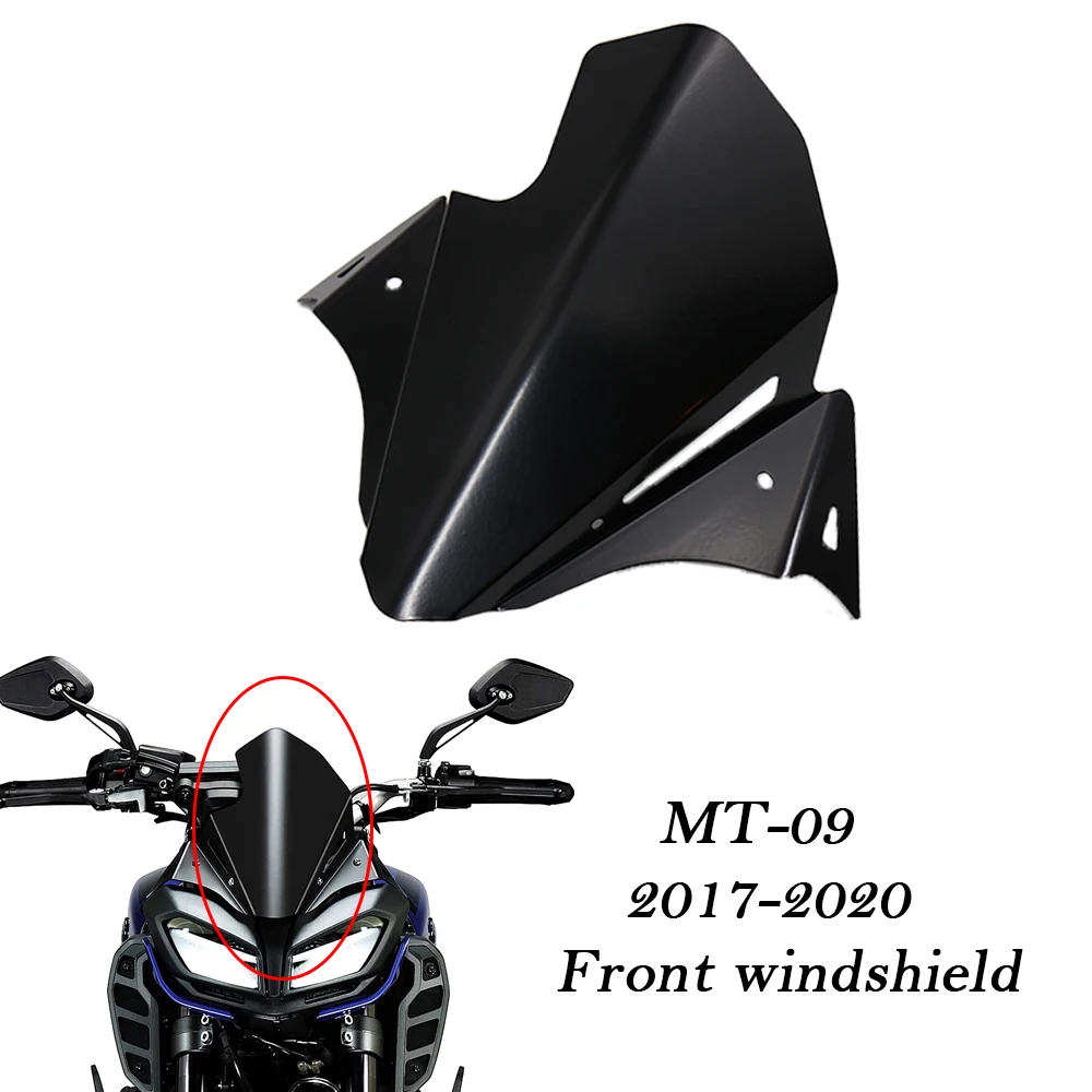 Motorcycle Windshield Windscreen Aluminum Kit Deflector For Yamaha Mt