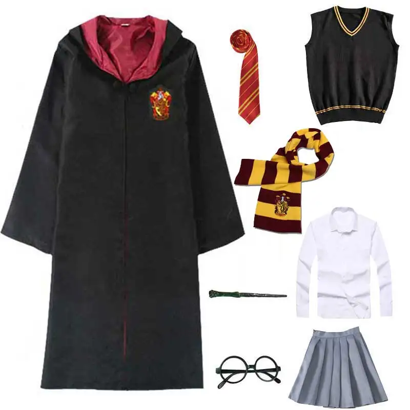 

Unisex Kids Adult College Costume Gryffindor Slytherin Ravenclaw Robe Cloak Sweater Cosplay Hermione Granger Halloween Costume