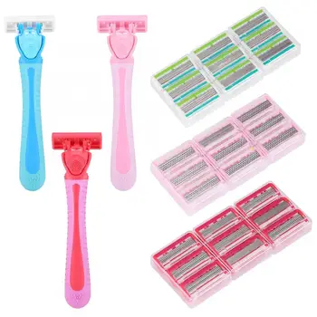 

Razor Manual Women Men's Razor Holder+ 6 layer Razor Blades Replacement Hair Removal Safety Razor