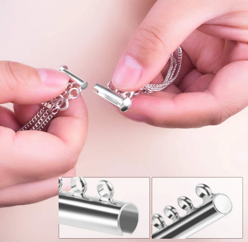 2 компл. Позолоченные латунные нити скользящие магнитные трубные соединители для ювелирных изделий прокладка застежка для DIY ожерелье браслет