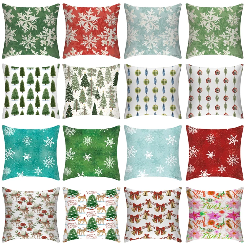 

Chirstmas Pillow Case Linen Cartoon Cushion Cover for Sofa Car Christmas Santa Claus Decorative kussenhoes 18x18