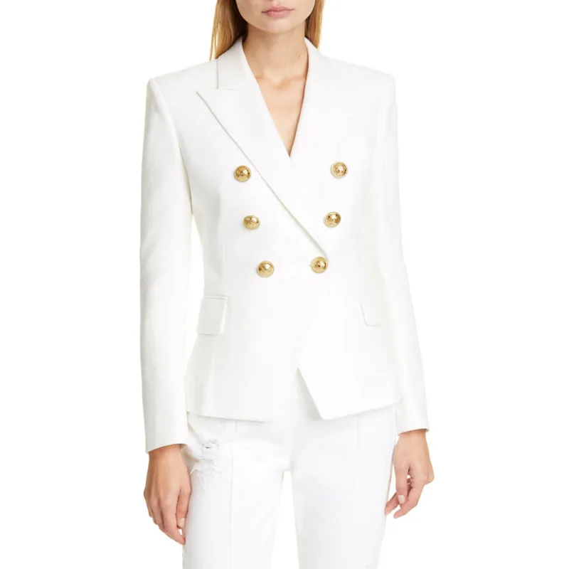 

XUXI Autumn 2020 Women Fashion Coat Solid Color Double Breasted Multicolor Long Sleeve Notched One-piece Suit Casual FZ2751