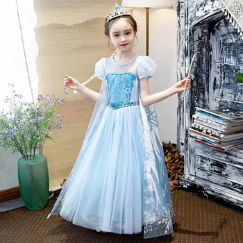 

Girls Princess Sequins Mesh Dress Halloween Party Stage Gown
