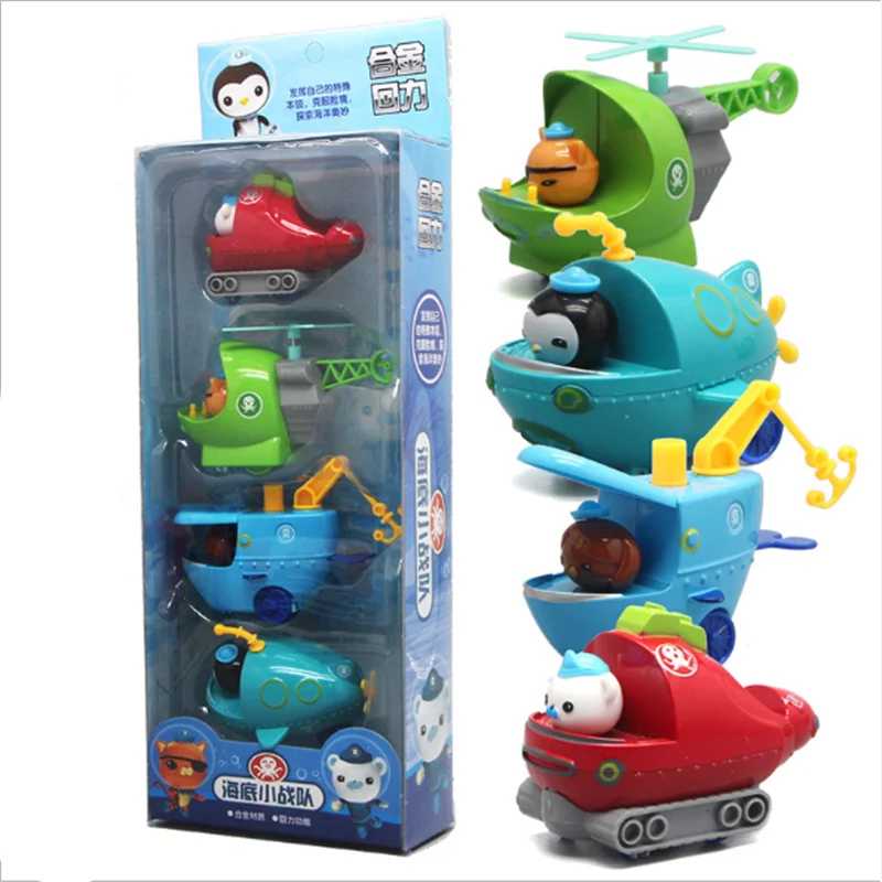 Мультфильм океан маленькая команда набор сплав игрушка детский набор часы автомобиль Комбинация Творческая игрушка детский праздник подарок
