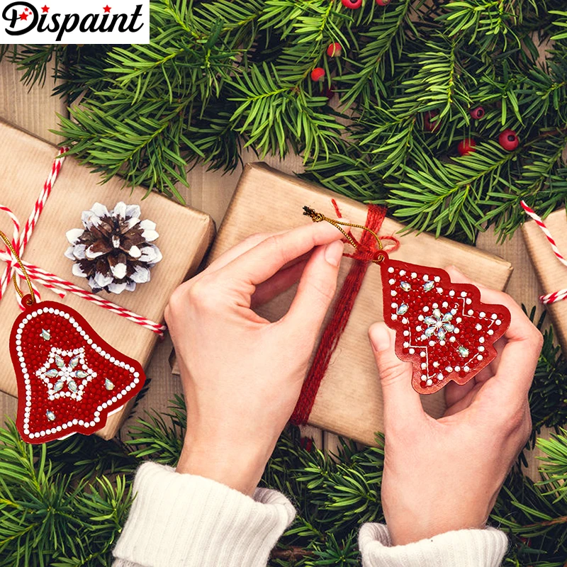 Dispaint 10 шт. DIY бриллиантовый рисунок Рождество дерево кулон сверла специальной формы рождественская Алмазная вышивка украшения для дома