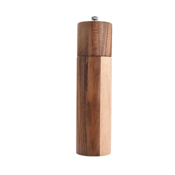 

Cylindrical Grinder Acacia Wood Pepper Mill Ceramic Core Manual Pepper Grinder Seasoning Bottle Kitchen Tool