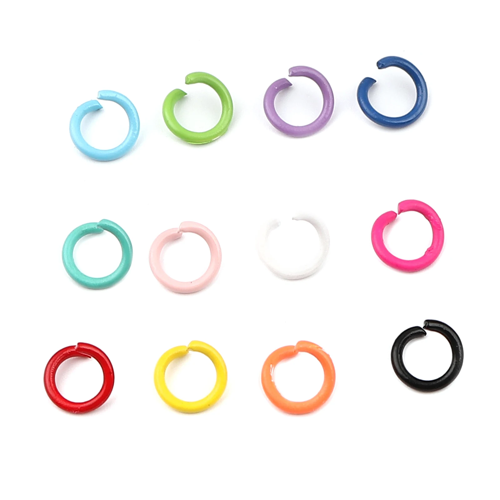 

200pcs/lot 1.2x8mm Colorful Metal DIY Jewelry Findings Open Single Loops Jump Rings & Split Ring For Jewelry Making
