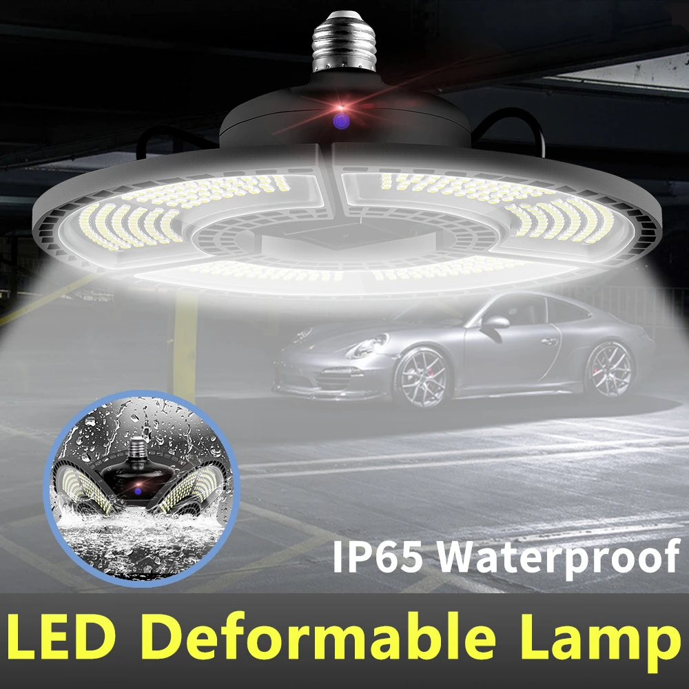 

UFO Lamp Led Garage Deformable Light Led PIR Sensor Workshop Lights 100W E27 Super Bright Warehouse Factory Light Bulb AC85-265V