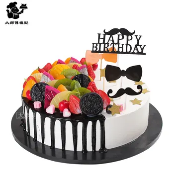 

1pc Birthday cakes model simulation model fruit mousse cakes display window samples fake cake artificial cake decorations