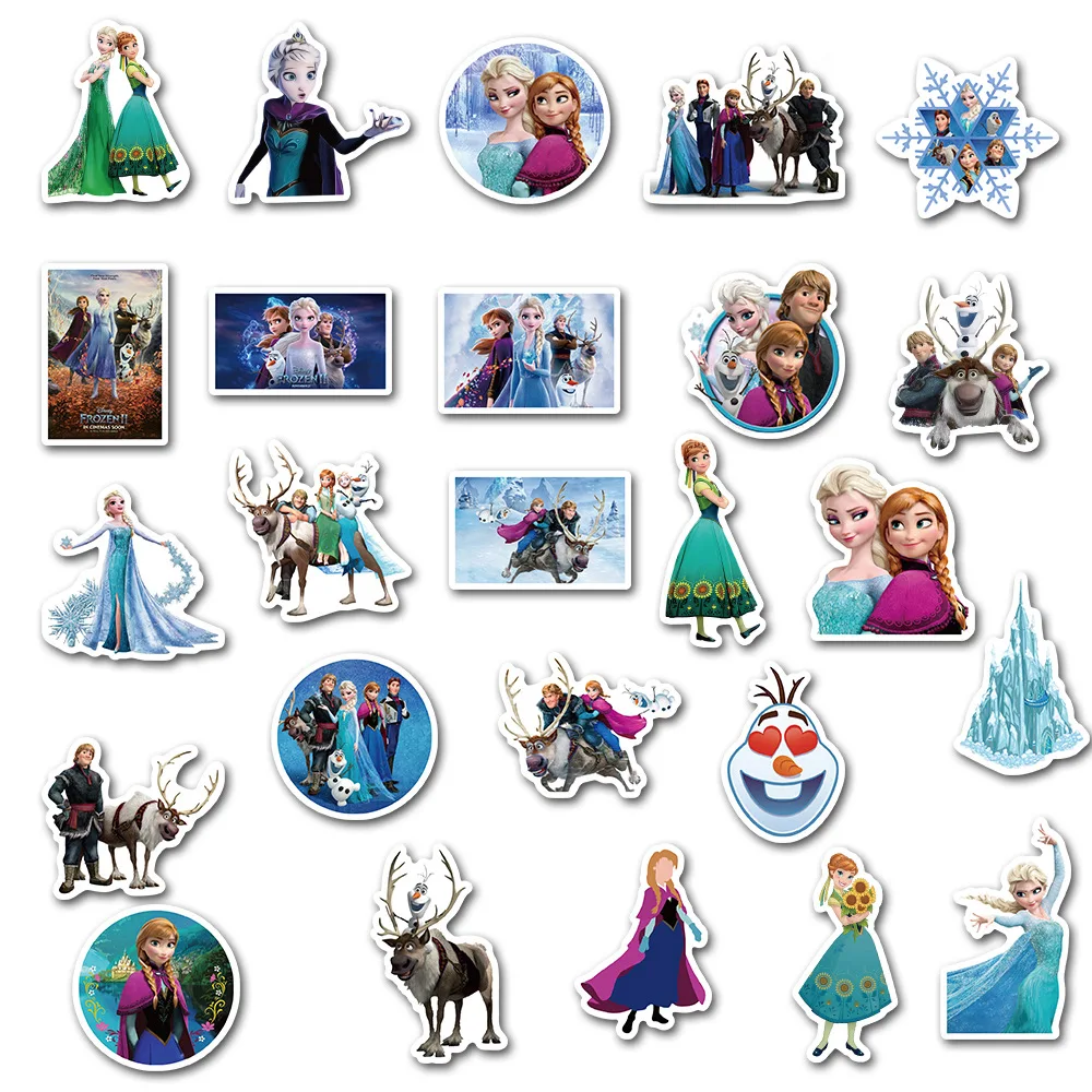 50pcs frozen stickers princess elsa graffiti frozen stickerfor car laptop pvc backpack water bottle pad bicycle waterproof decal sticker aliexpress